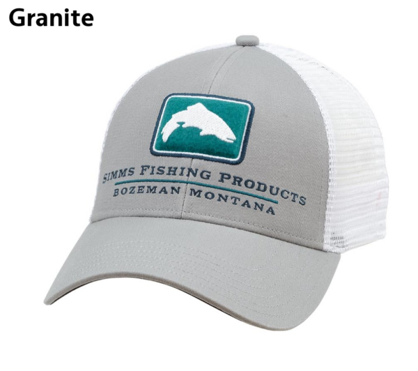 Simms Trout Icon Trucker Hat Granite Simms Trout Icon Trucker Hat Granite